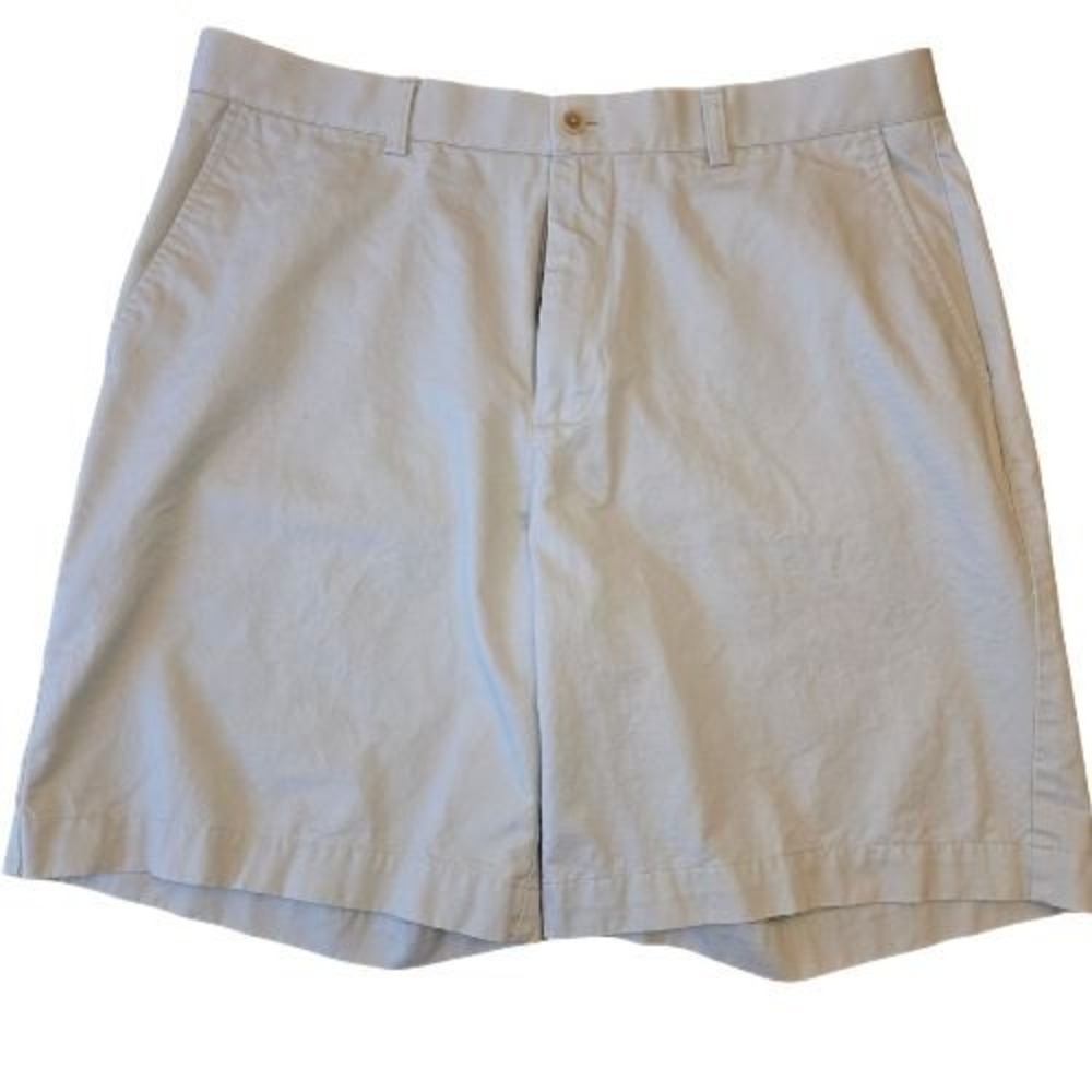 Vintage Mens 100% Cotton 36 Light Stone Flat Front Chino Shorts Structure Casual